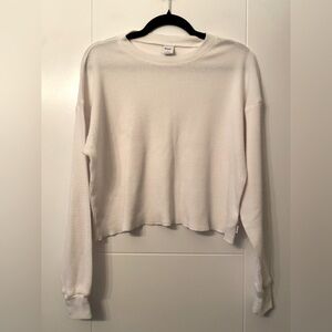TNA- White Waffle Knit Long Sleeve